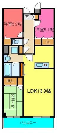 南仙台駅 徒歩10分 1階の物件間取画像